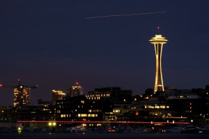 seattle space needle nighttime photography
